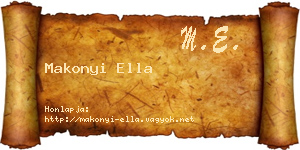 Makonyi Ella névjegykártya
